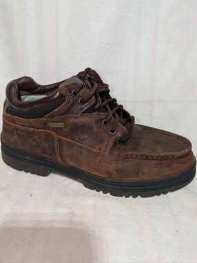 Timberland Men's Brown Leather Chukka Moc Toe Boots